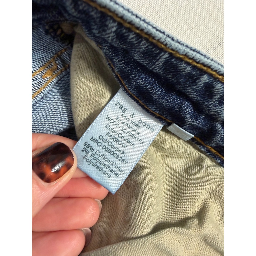 Rag & Bone Logan High Rise Straight Leg Jeans Farrow Wash Blue 26 WDD21S2789K1FA - Picture 5 of 11